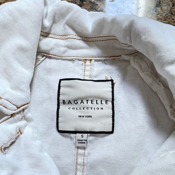 Bagatelle Collection Off-white Utility Jacket Button Belted Cotton, Women Small - Picture 5 of 11